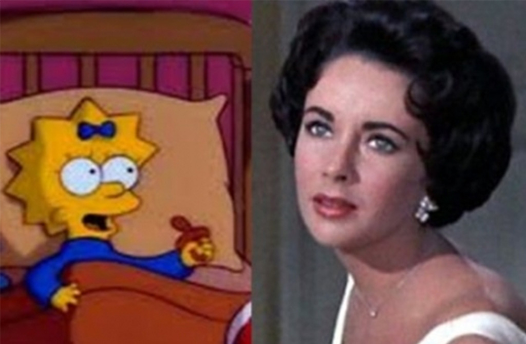 Elizabeth Taylor  - Maggie - Fun facts about the Simpsons