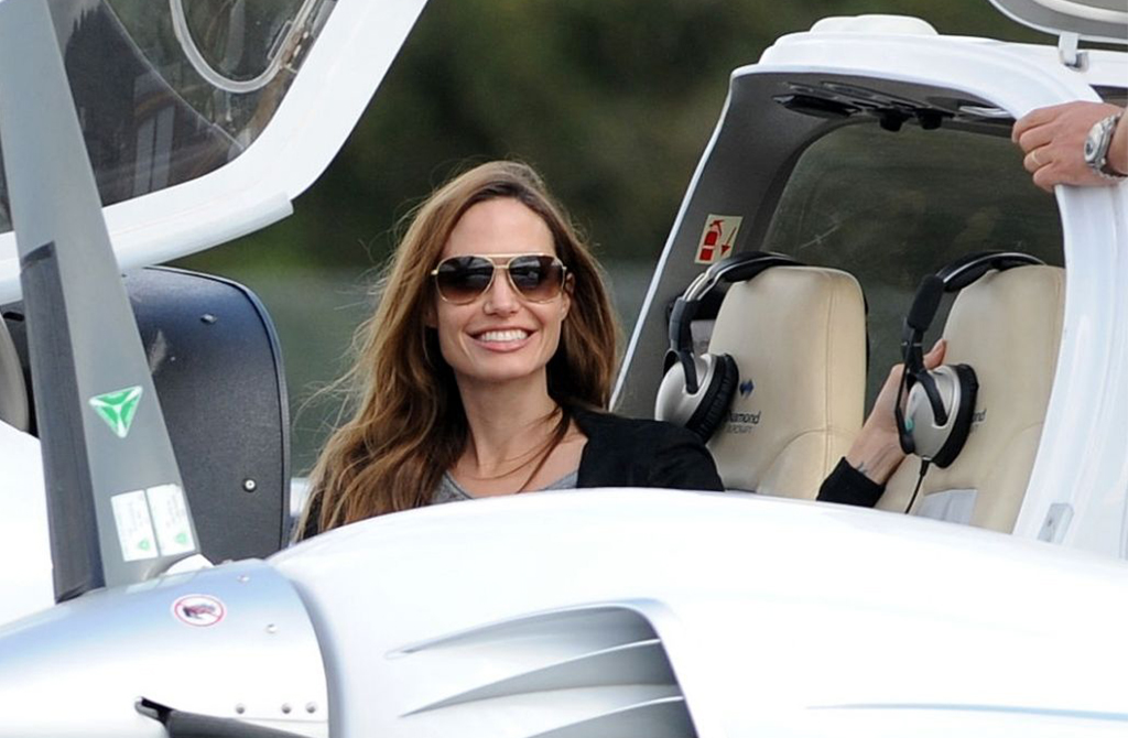 Angelina Jolie Celebrities who flying